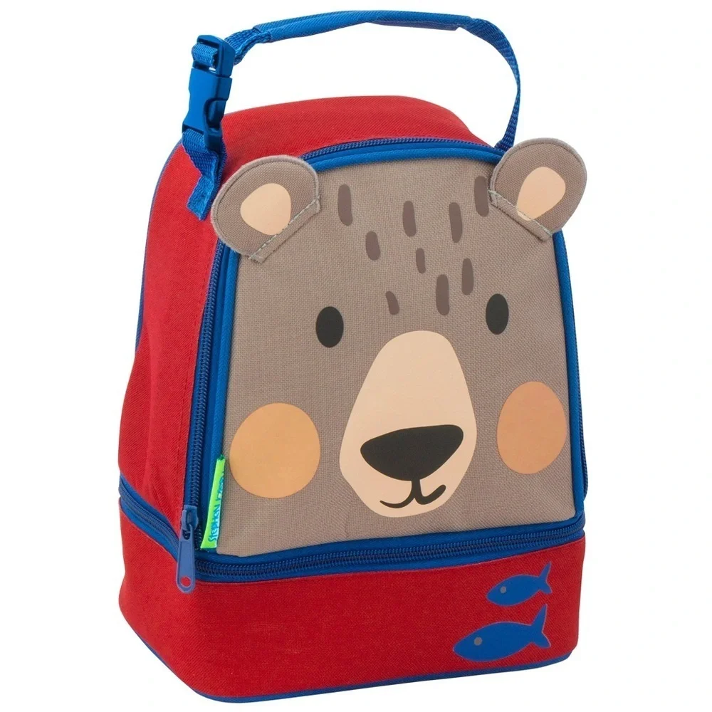 Bear Design Kids Lunch Bag - Red and Blue